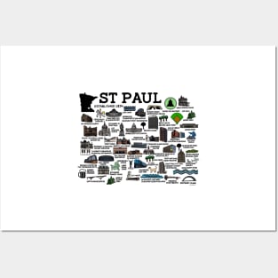 St Paul Map Posters and Art